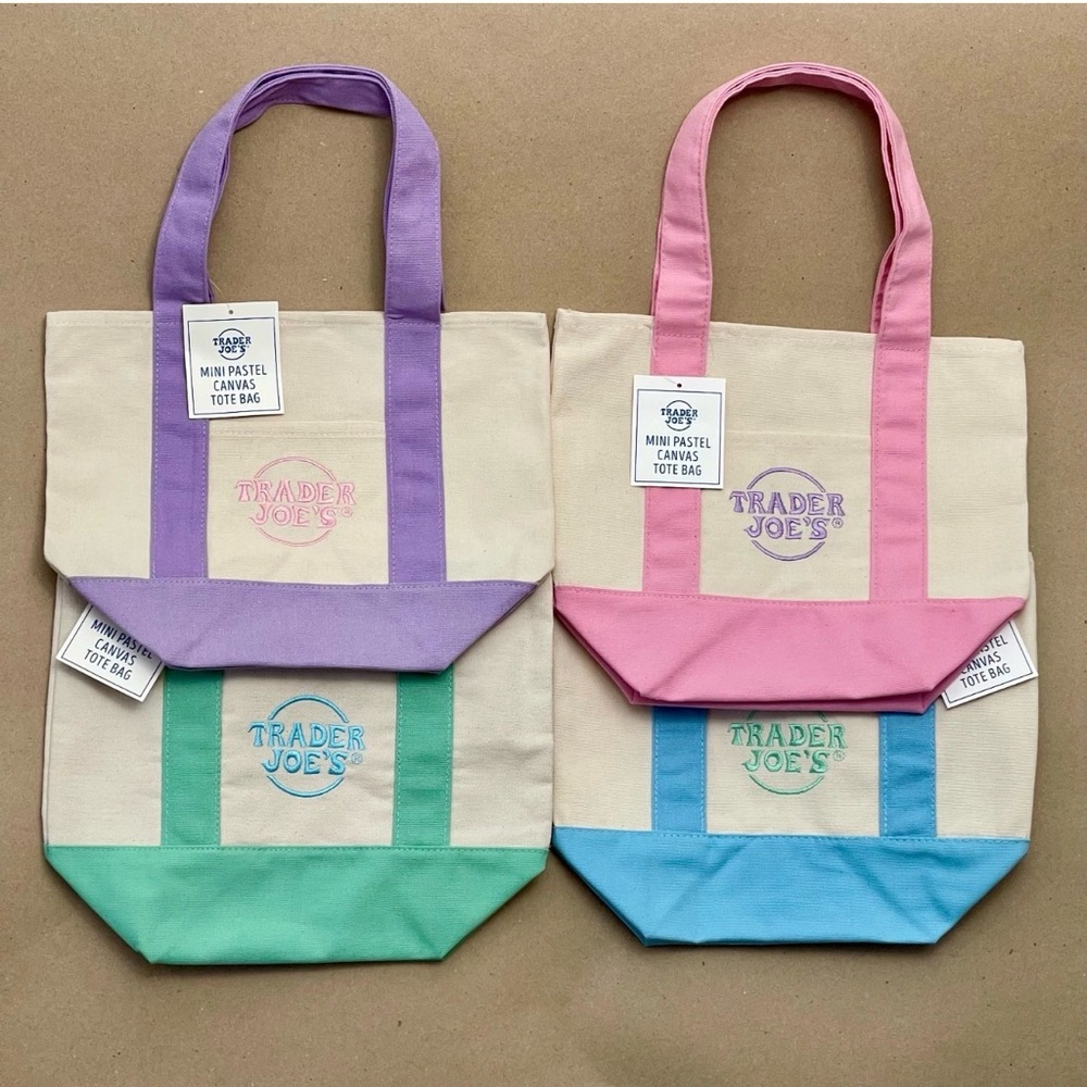 Trader Joe’s Mini Pastel Canvas Tote Bag - spring 2026 limited